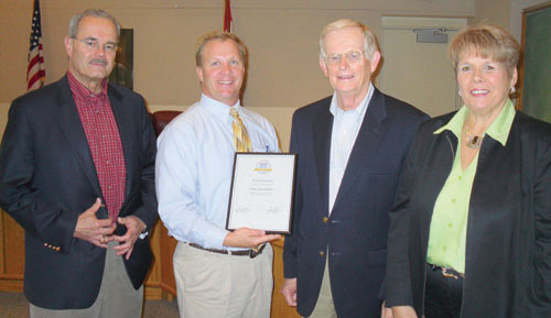 Presiding Commissioner Ken Pearson; Northern Commissioner Skip Elkin; MFA Oil Foundation Board Chairman Ken Caspall; Southern Commissioner Karen M. Miller