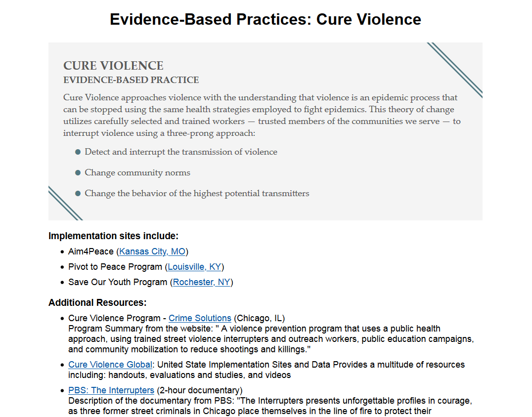 Download Evidence-based practices: Cure violence PDF